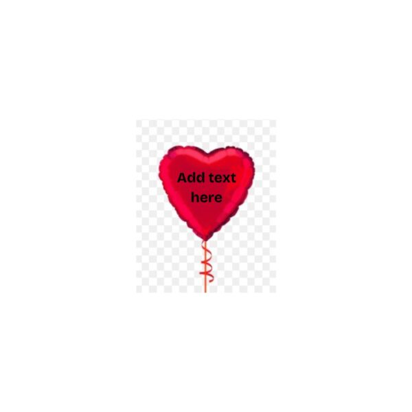 Simply Balloons Customizable heart Balloon (1 Day Delivery Period)